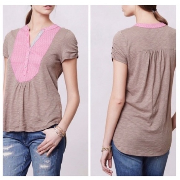 Anthropologie Tops - 3/$30 Anthropologie Meadow Rue Addie Bib Henley